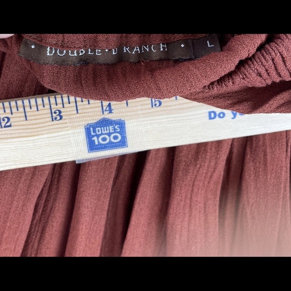 VTG Double D Ranch Wear Maxi Skirt Women L Maroon Western Pleated Broom - Picture 3 of 5
